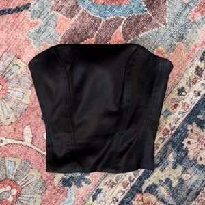 Wilfred Black Satin Strapless Bustier